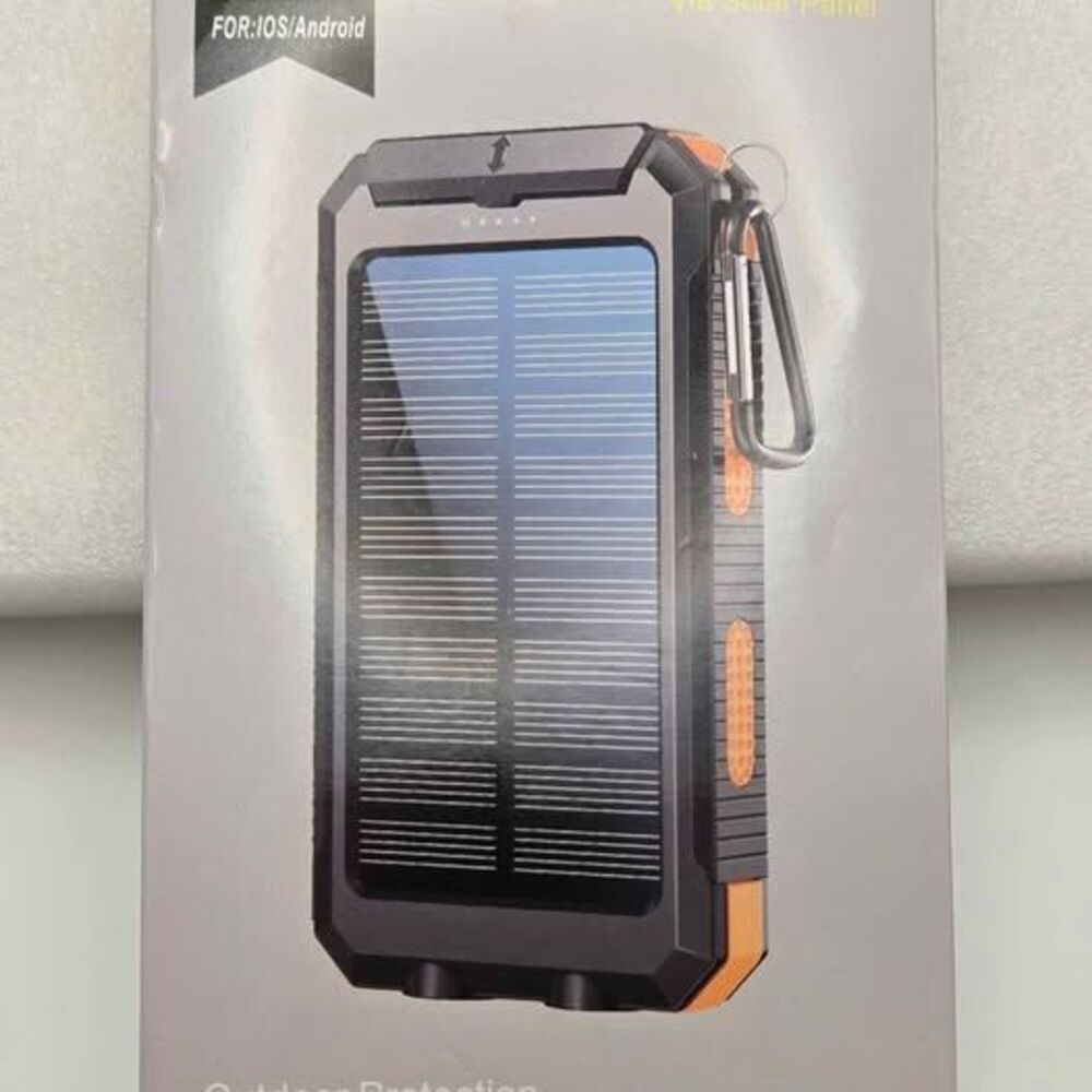 NEW 12,800mAh Solar Power Bank w/ Flashlight - Hurricane/Emergency Kit